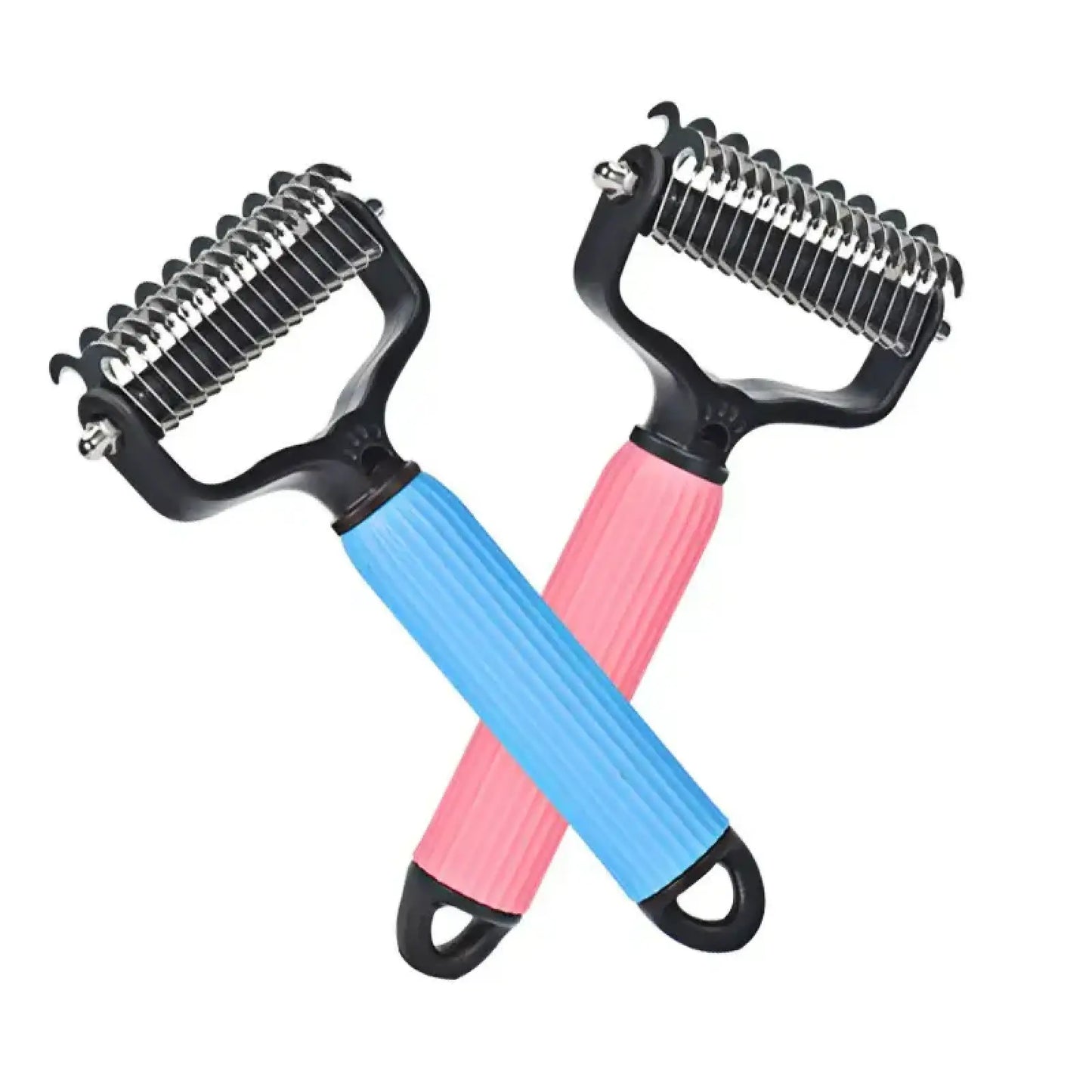 Professional Pet Grooming Tool - Universal Detangling Comb for Dogs, Stainless Steel Double-Sided Design for Effective Shedding and Matted Hair Management, Essential Daily Coat Maintenance Supplies.