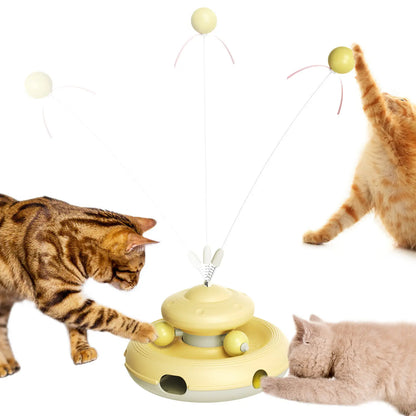 KADTC Interactive Cat Toys - Feather Teaser Wand and Tracking Balls for Indoor Cats, Ideal for Kitten Play and Adult Pet Enrichment, Promotes Exercise and Reduces Boredom